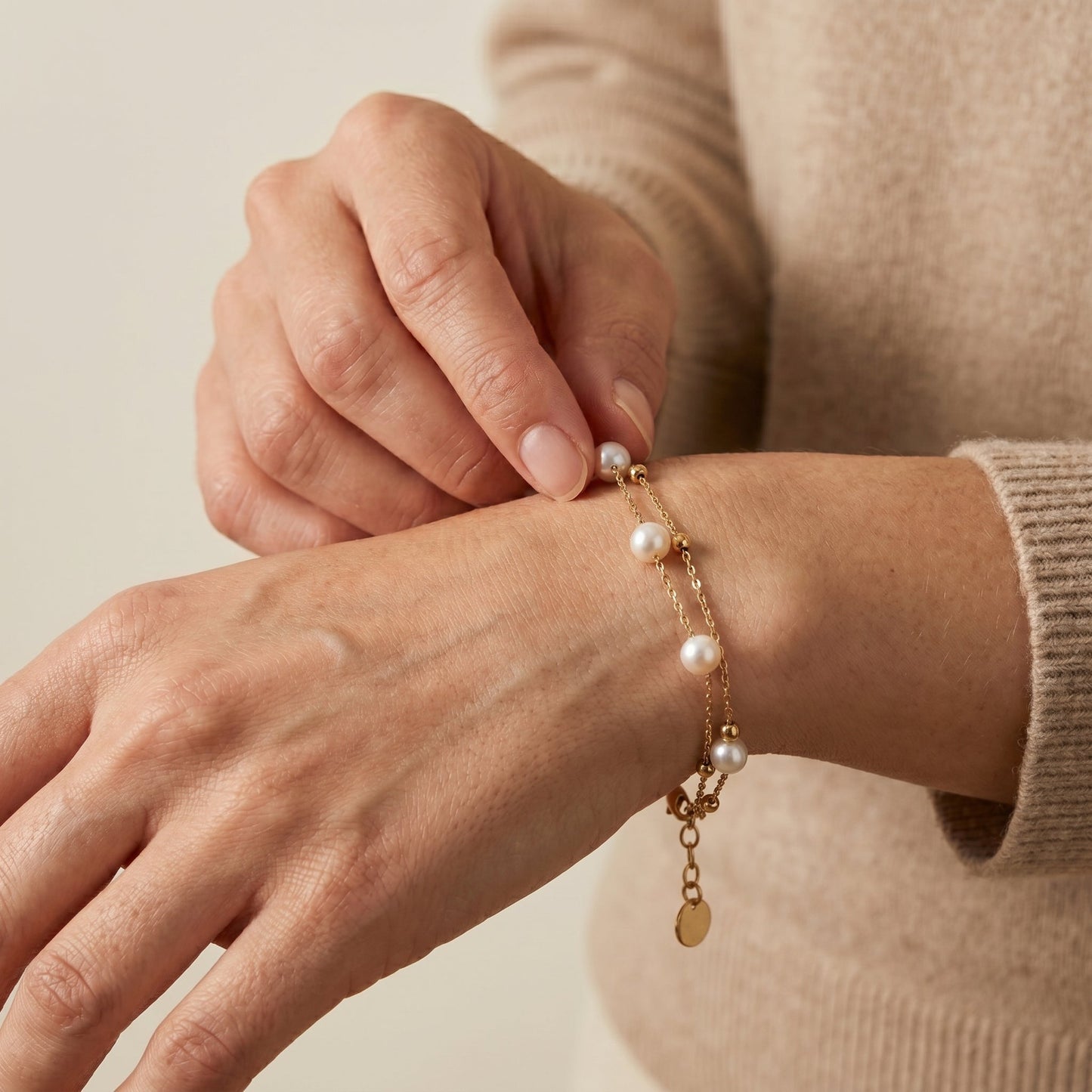 Sabrina Pearl Layered Bracelet