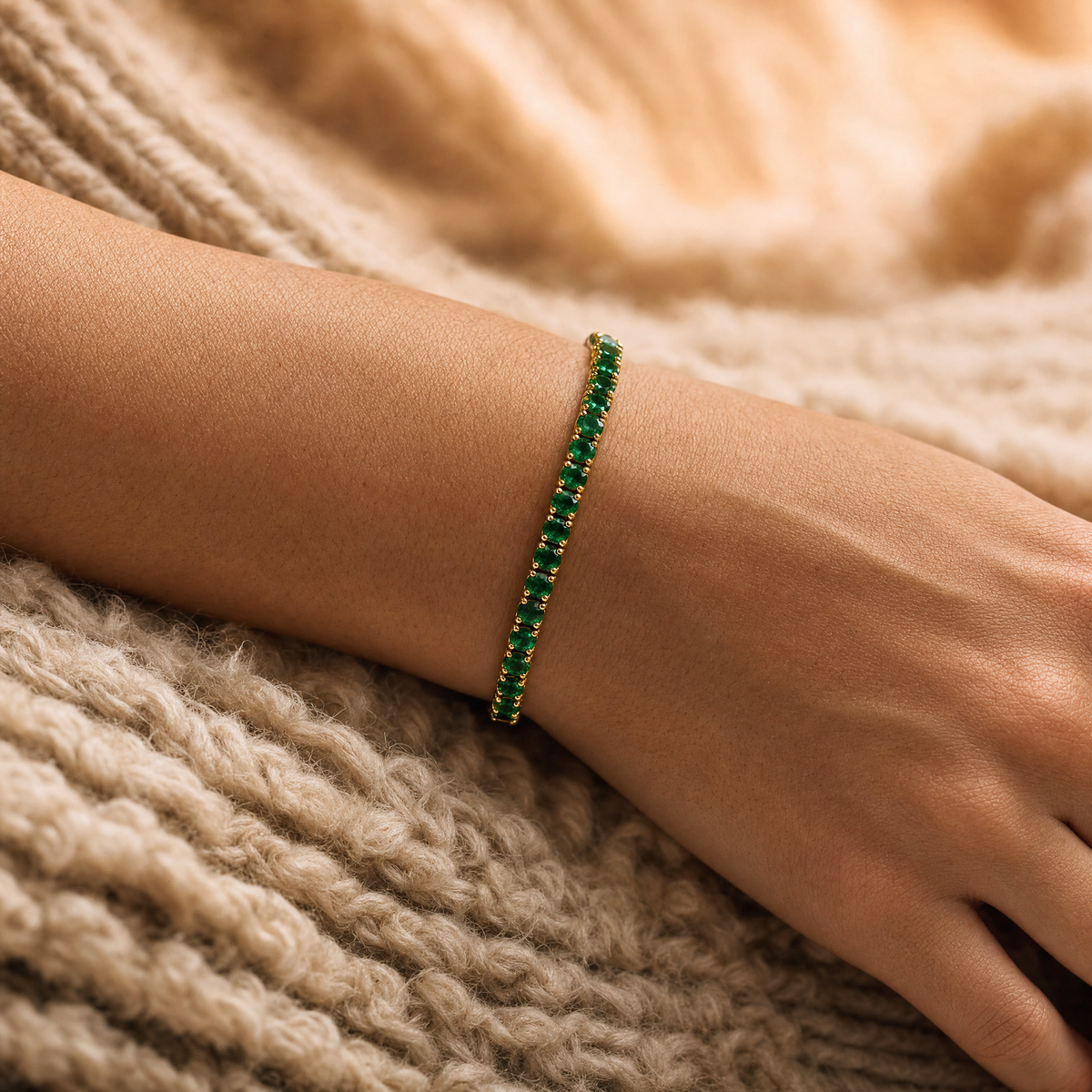 Aliona Gold Bracelet - worn