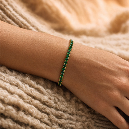 Aliona Gold Bracelet - worn