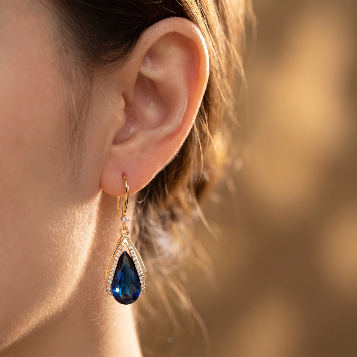 Azura Gold Earrings - worn