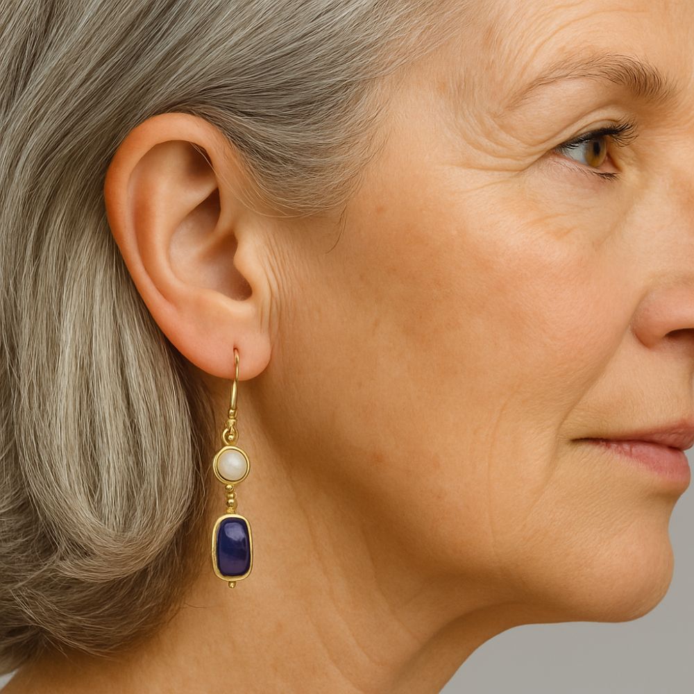 Cassandra Gold Pearl Earrings