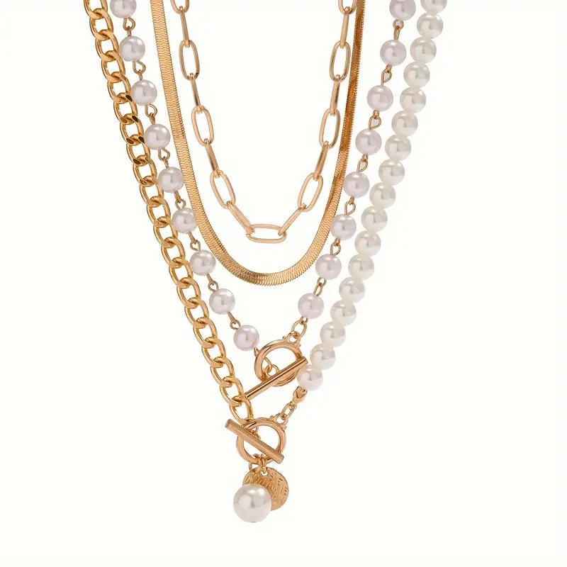 Ottavia Gold Pearl Necklace