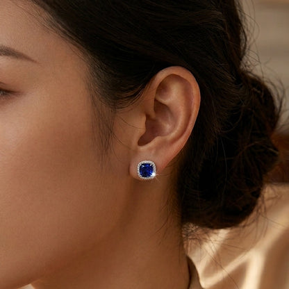 Helene White Gold Sapphire Earrings