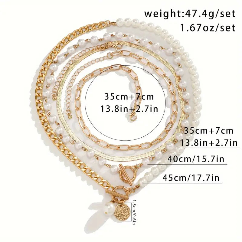 Ottavia Gold Pearl Necklace