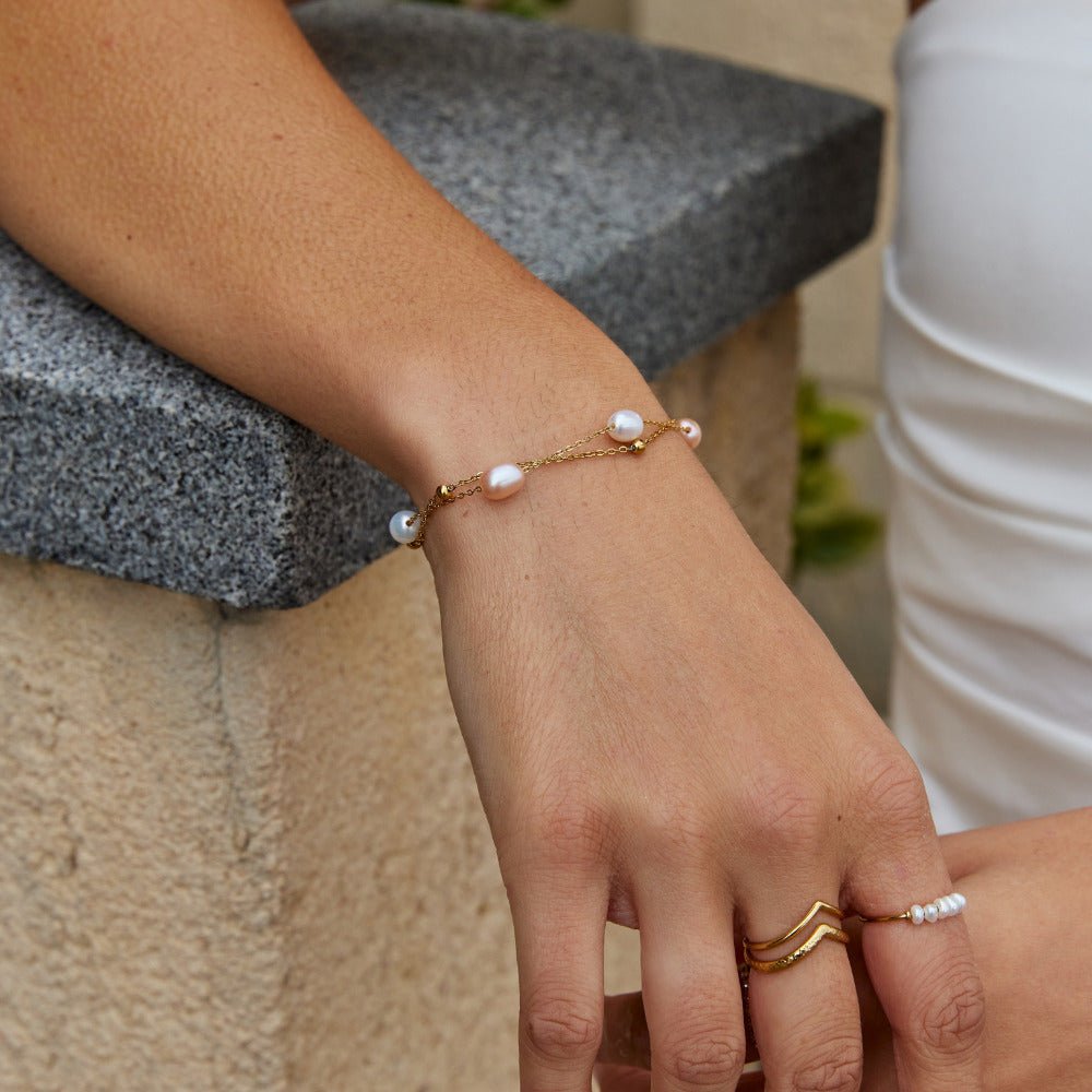 Sabrina Pearl Layered Bracelet