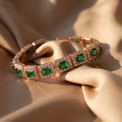 Bridget Gold Emerald Bracelet - lifestyle