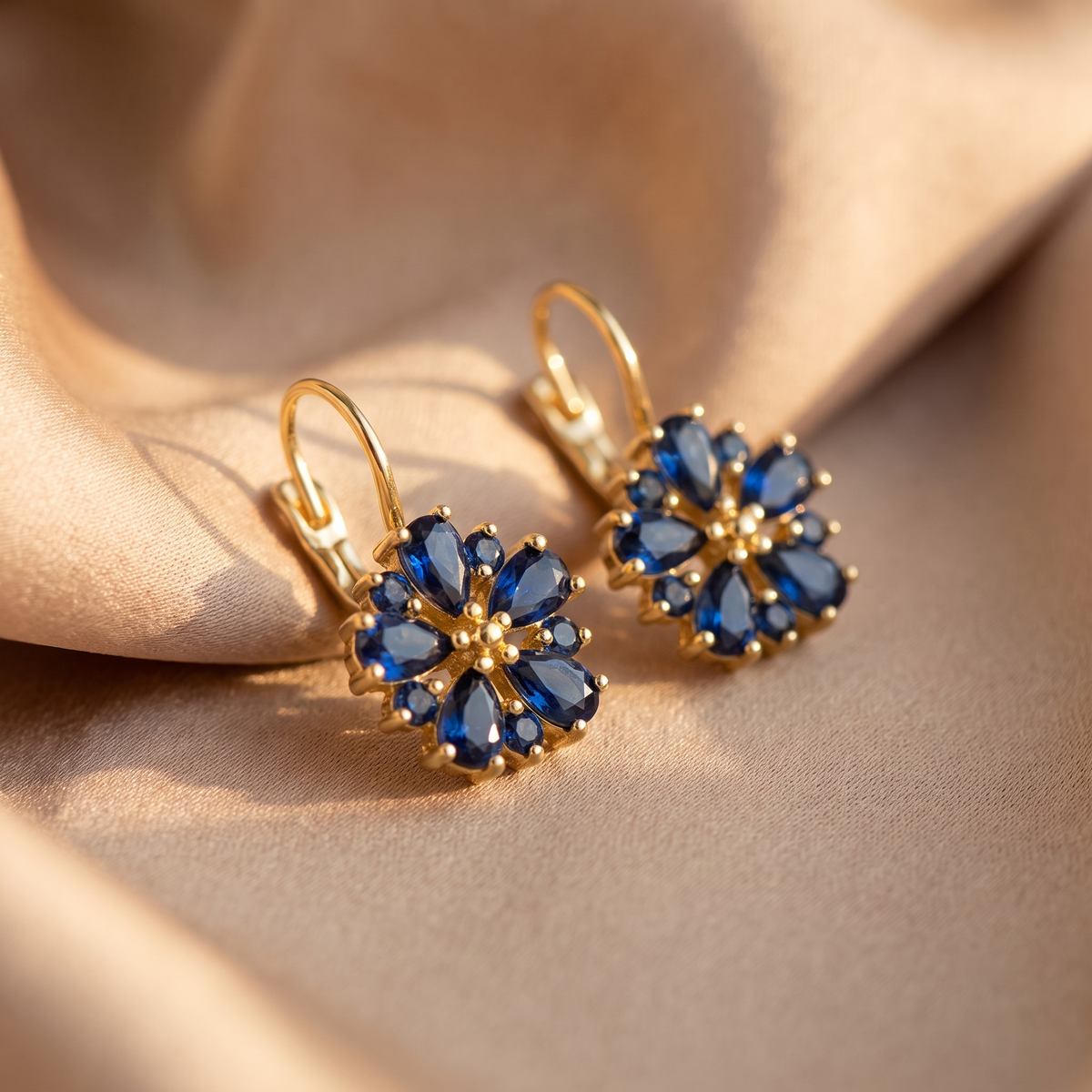 Calina Gold Flower Earrings - lifestyle