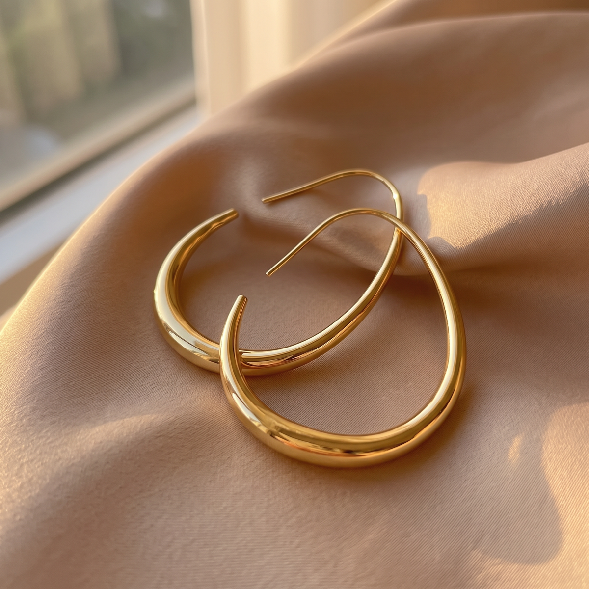 Calliope Gold Hoop Earrings - lifestyle