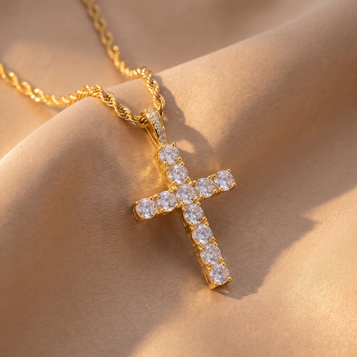 Eden Diamond Cross Necklace - lifestyle