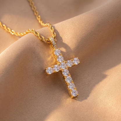 Eden Diamond Cross Necklace - lifestyle
