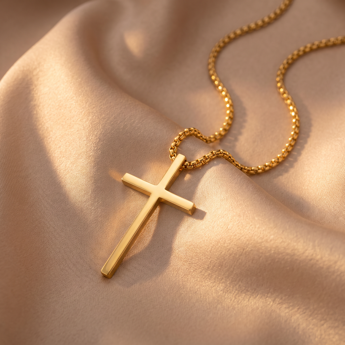 Faith Gold Cross Necklace - lifestyle