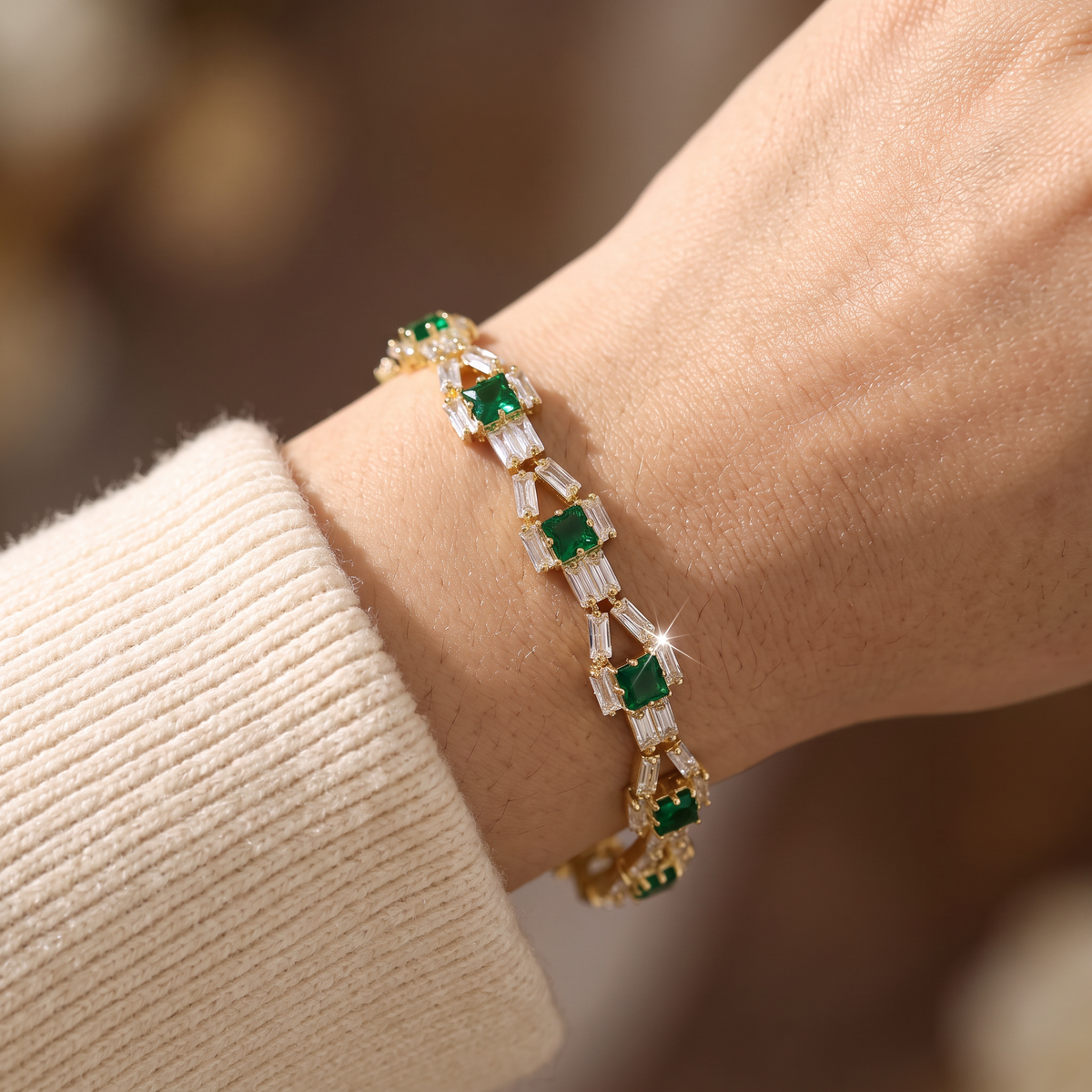 Faye Gold Tennis Bracelet - worn