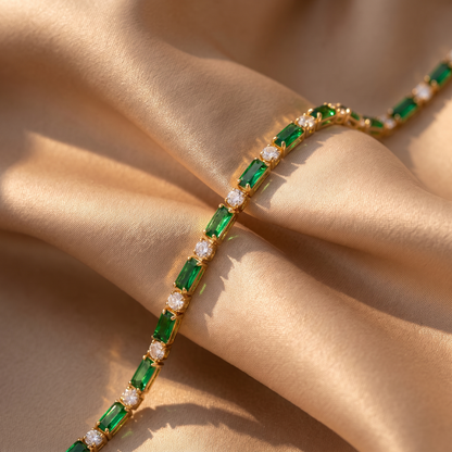 Greer Gold Emerald Bracelet - lifestyle
