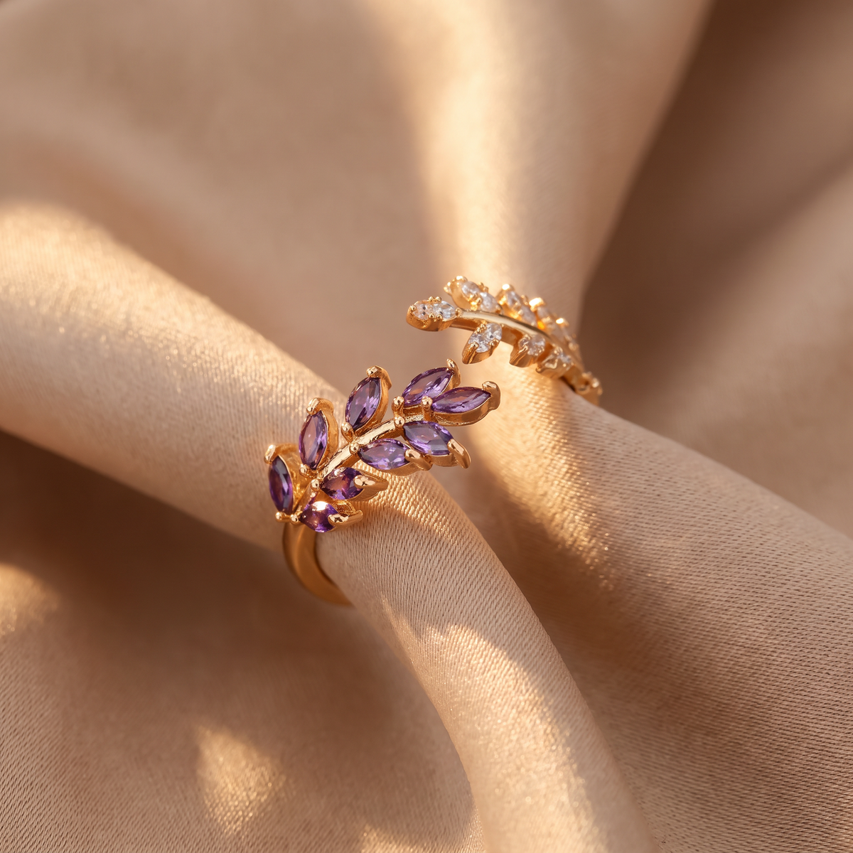 Greta Gold Amethyst Ring - lifestyle