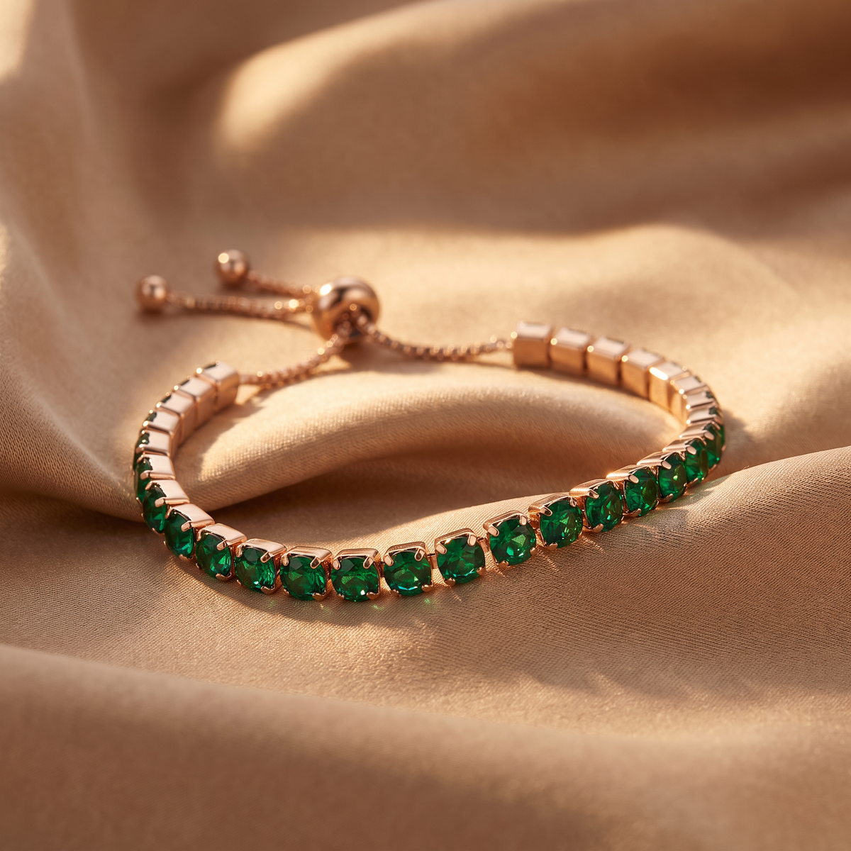 Hazel Gold Emerald Bracelet - lifestyle
