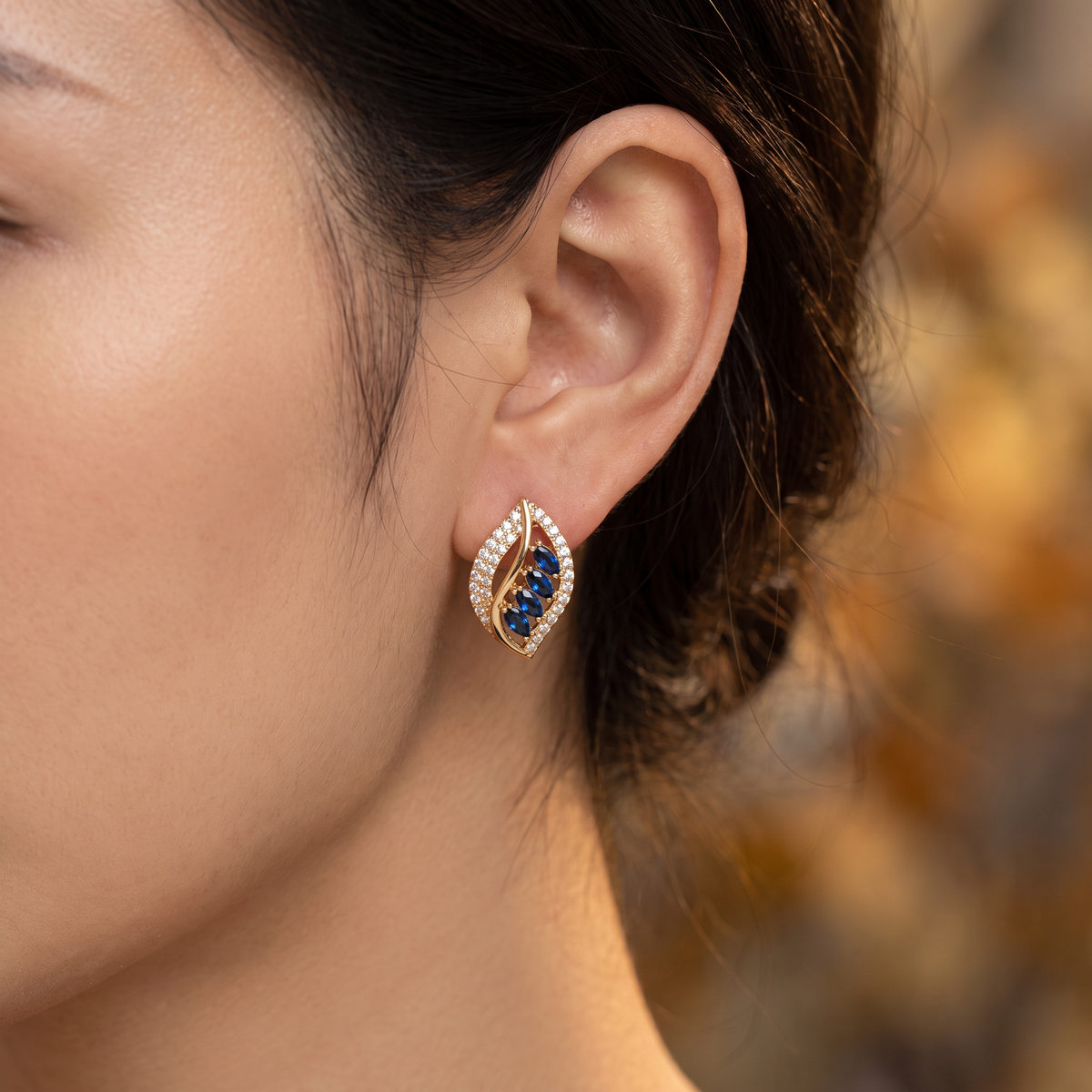 Isola Gold Earrings - worn