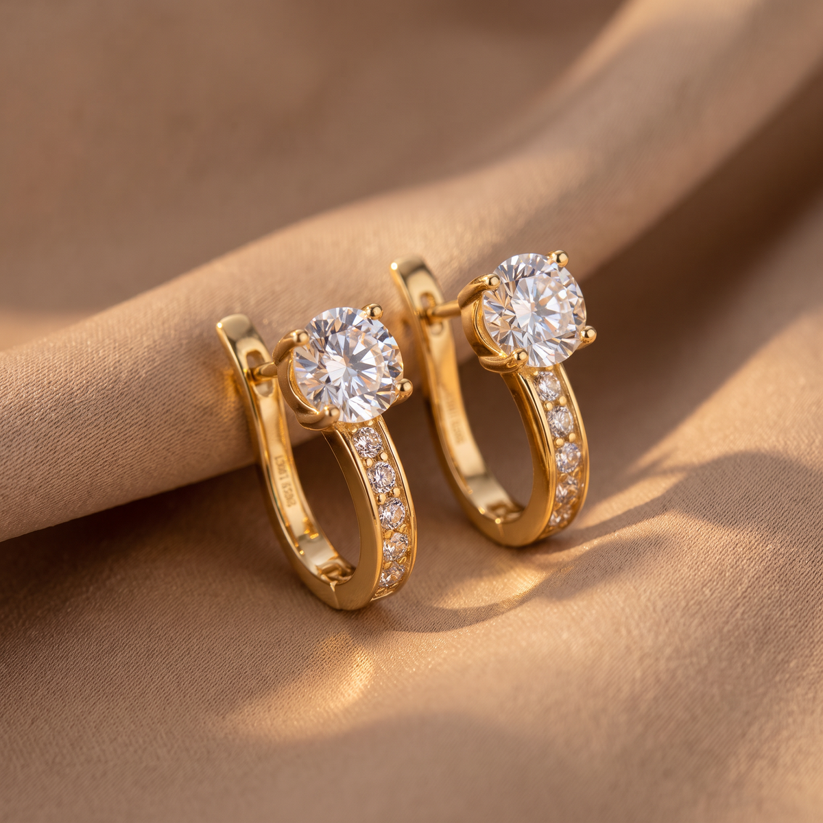 Kamila Gold Huggie Earrings - lifestyle