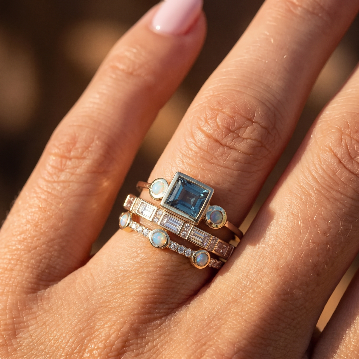 Jolene Gold Ring Set - worn