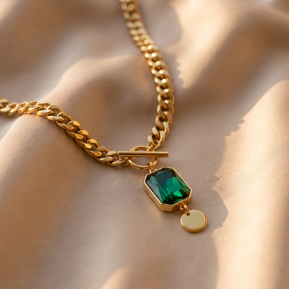 Marisol Emerald Pendant Necklace - lifestyle