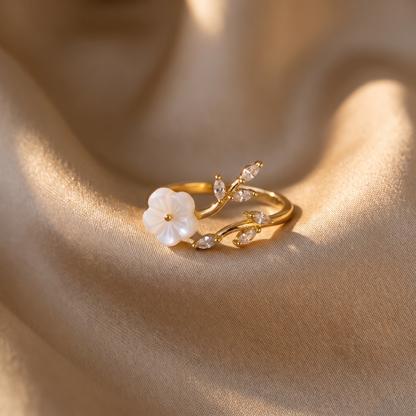 Nadia Gold Floral Ring - lifestyle