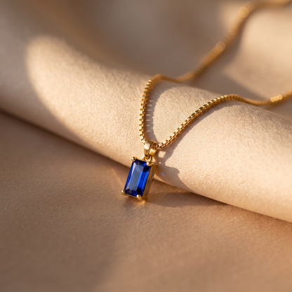 Oriana Sapphire Pendant Necklace - lifestyle