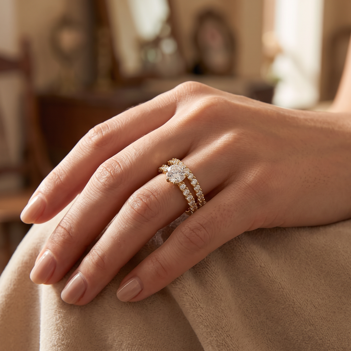 Orla Gold Ring Set - worn