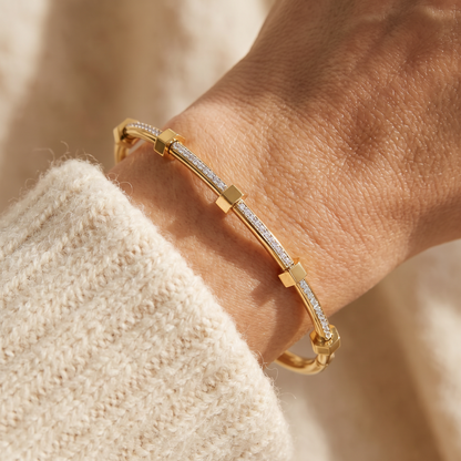 Paisley Gold Bracelet - worn