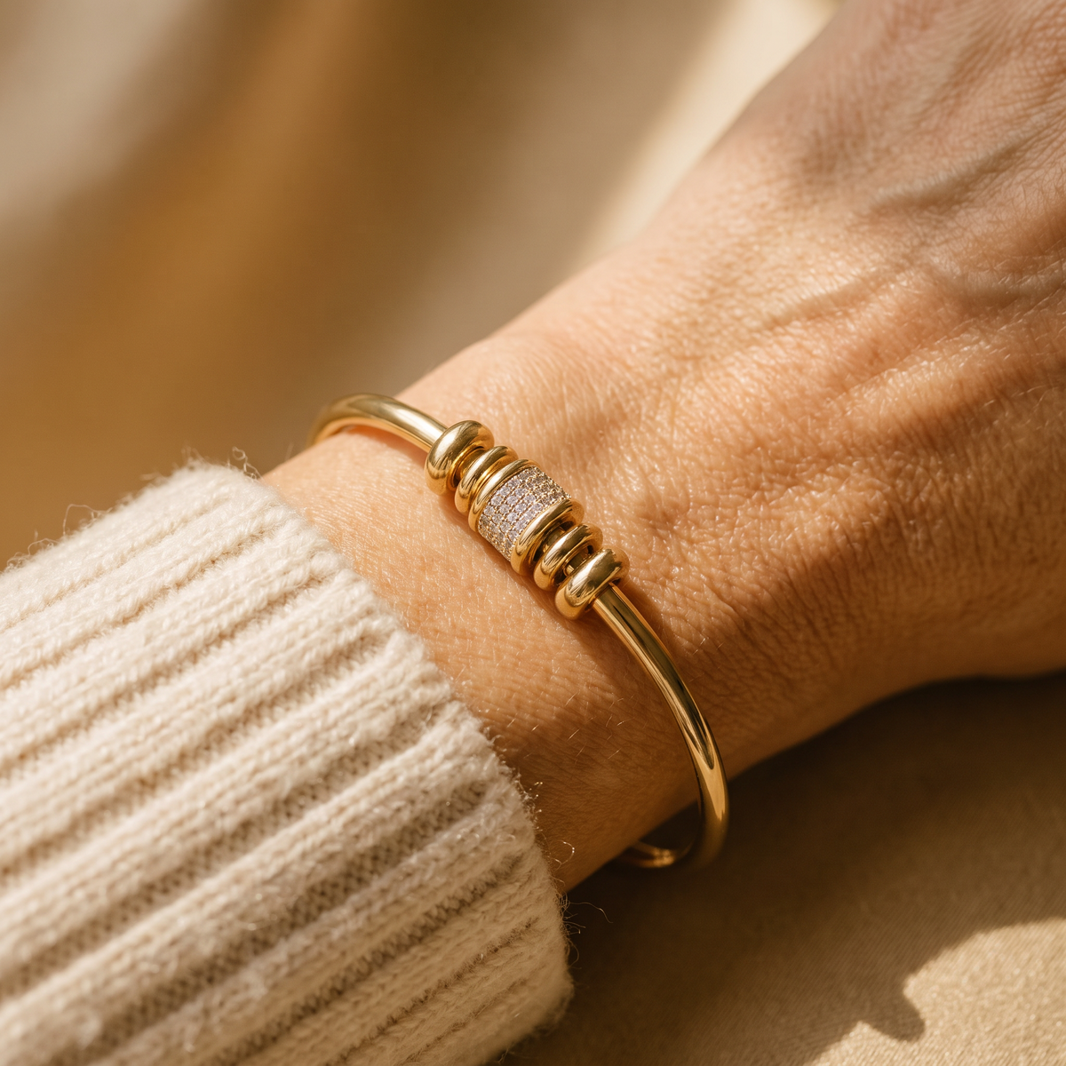 Quinn Gold Bracelet - worn