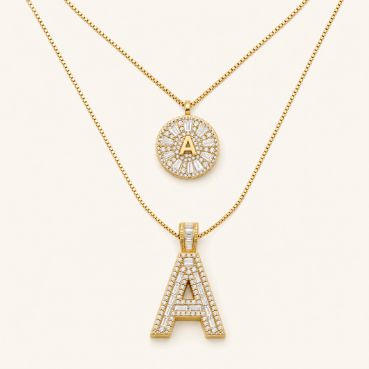 Reyna Gold Initial Necklace - studio