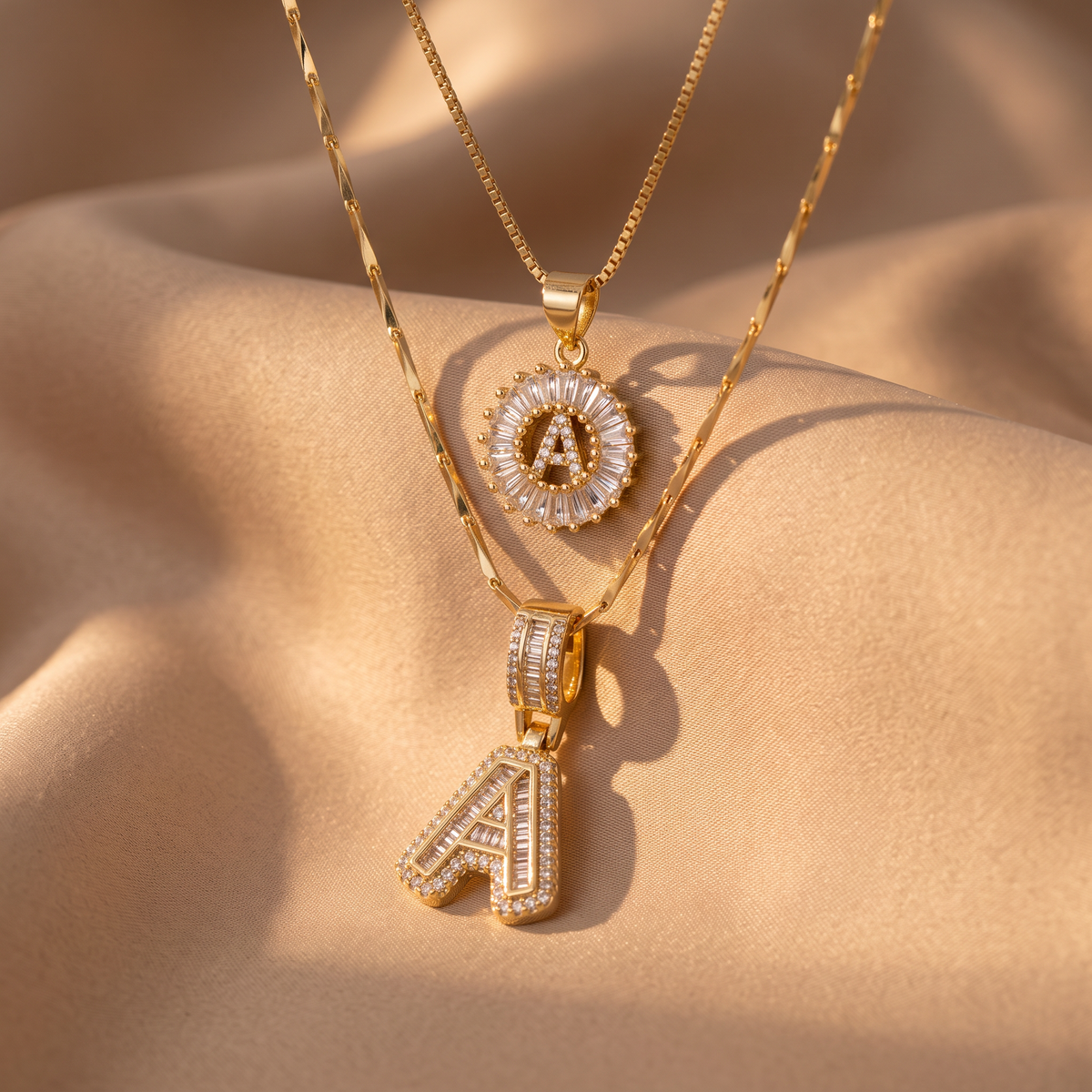 Reyna Gold Initial Necklace - lifestyle
