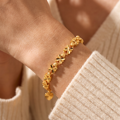 Romy Gold Daisy Bracelet - worn