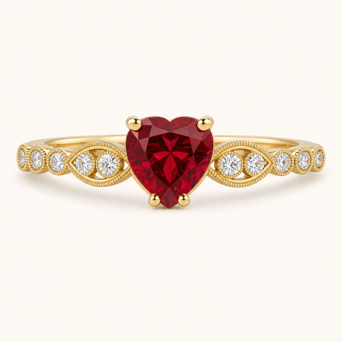 Rosalind Gold Ruby Ring - studio