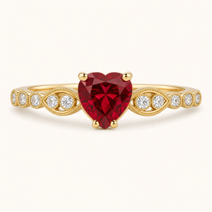 Rosalind Gold Ruby Ring - studio