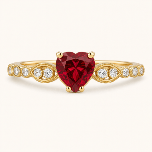 Rosalind Gold Ruby Ring - studio