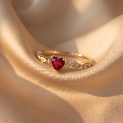 Rosalind Gold Ruby Ring - lifestyle