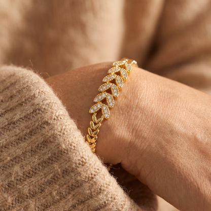 Sable Gold Tennis Bracelet - worn