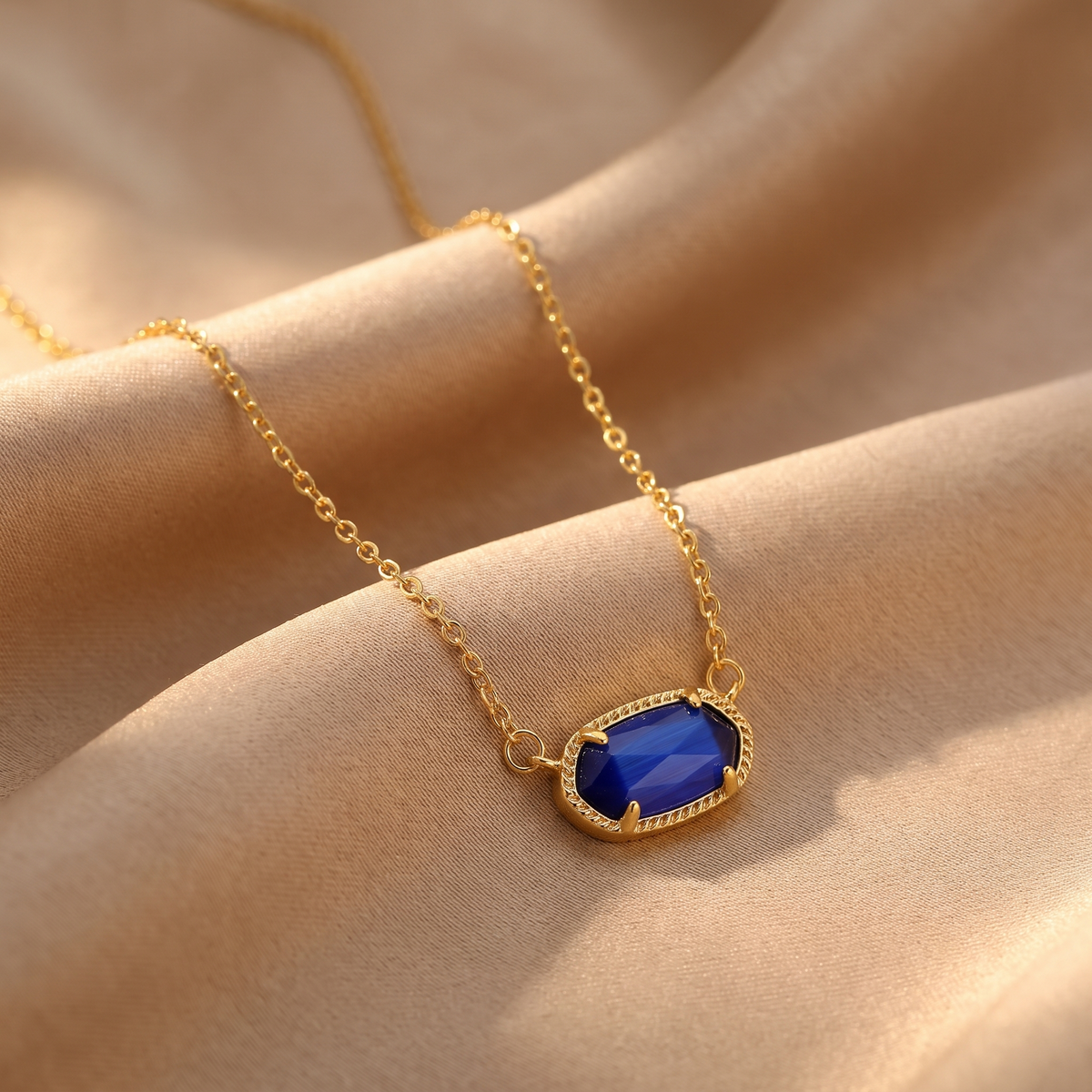 Sadie Gold Sapphire Necklace - lifestyle