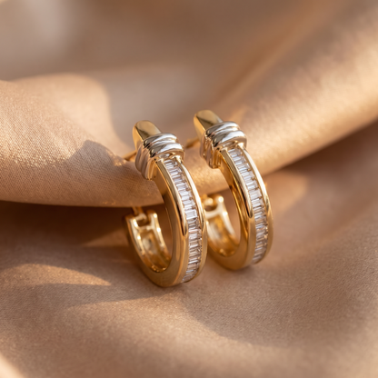 Serena Gold Diamond Earrings - lifestyle