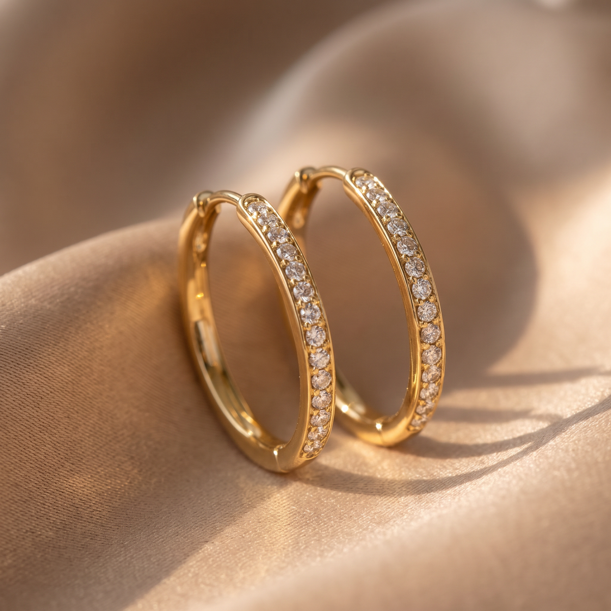 Vera Gold Pave Earrings - lifestyle