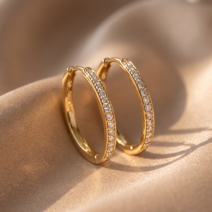 Vera Gold Pave Earrings - lifestyle