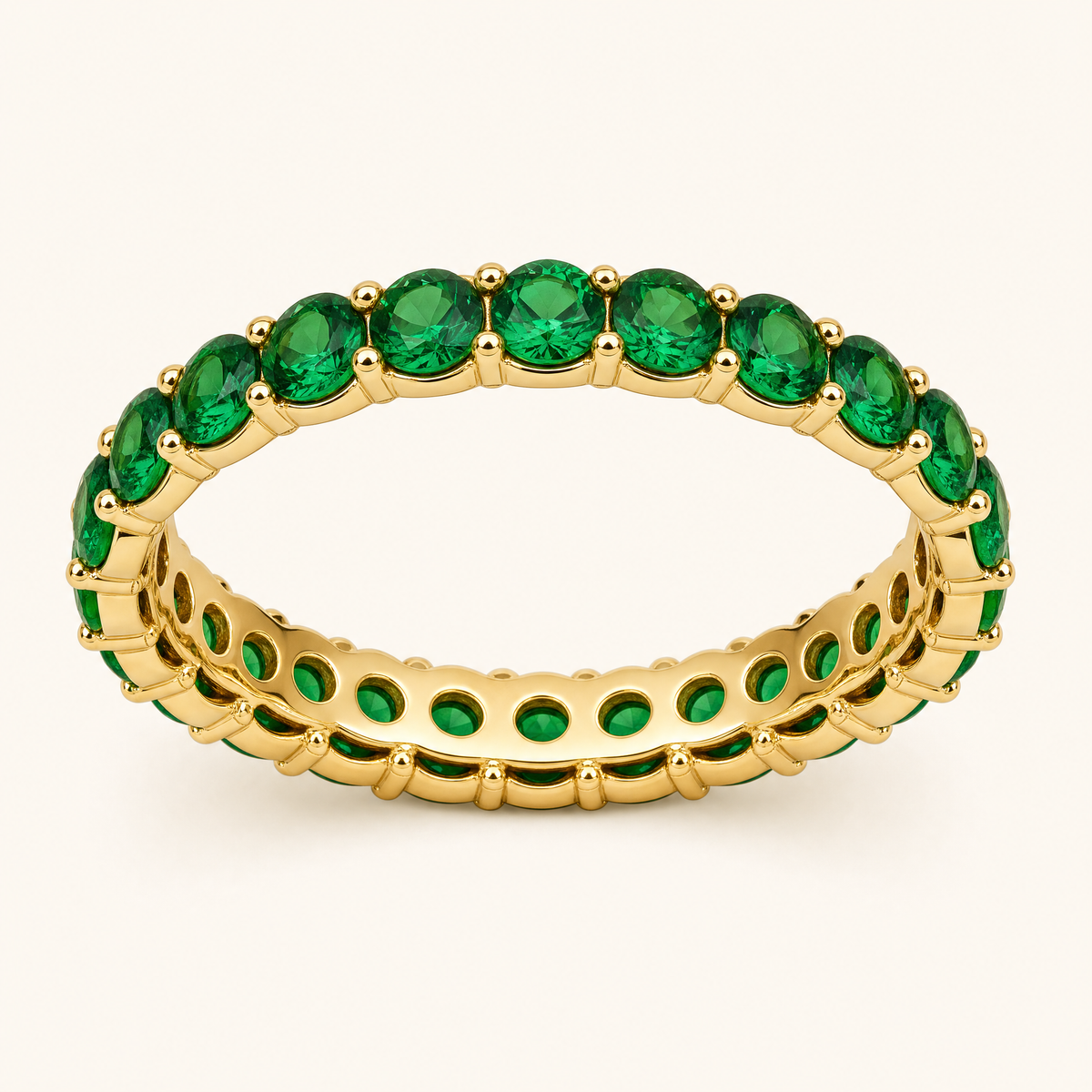 Xandra Gold Emerald Ring - studio