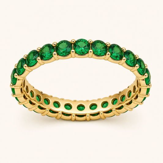Xandra Gold Emerald Ring - studio