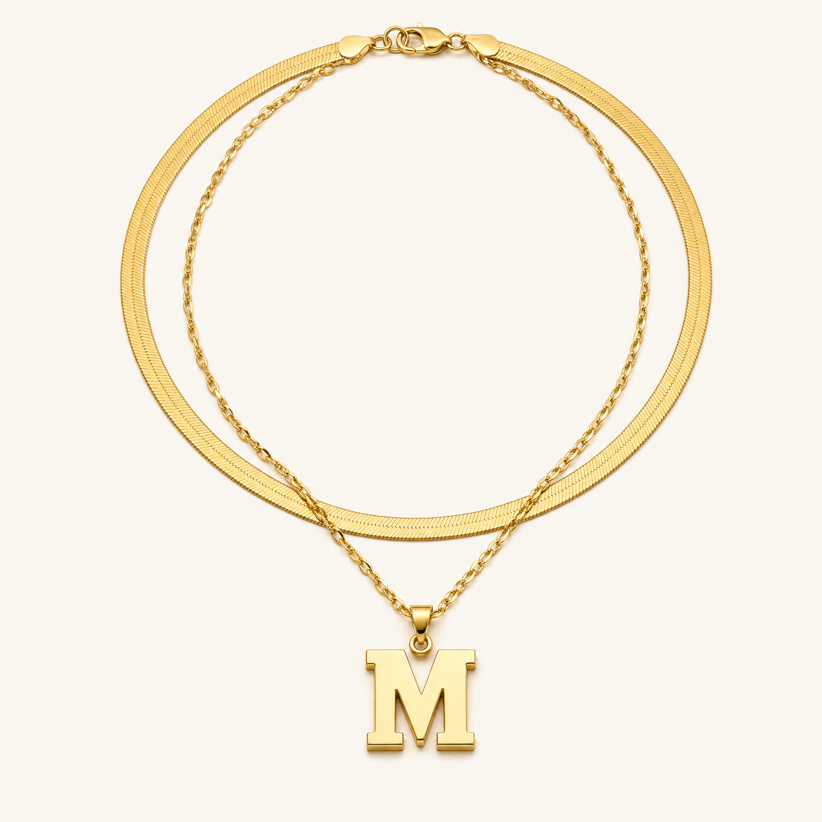 Bellamy Gold Initial Necklace - studio