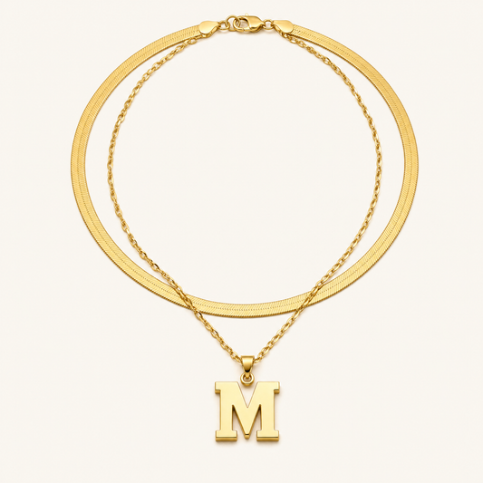 Bellamy Gold Initial Necklace - studio
