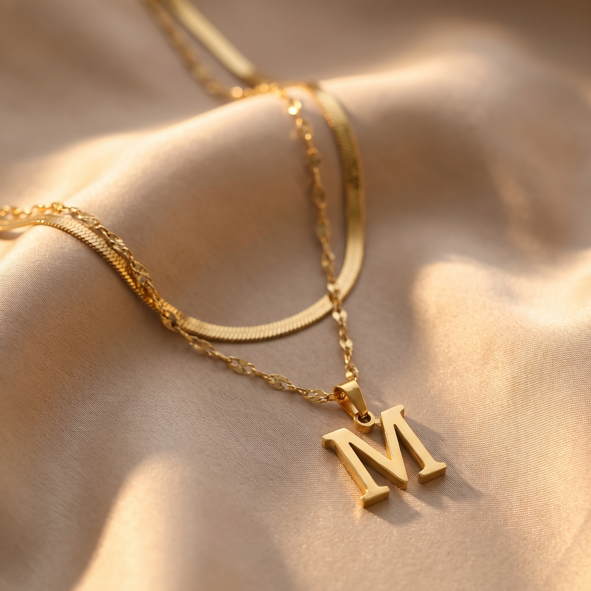 Bellamy Gold Initial Necklace - lifestyle