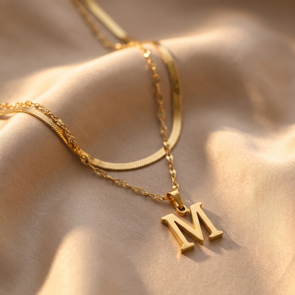 Bellamy Gold Initial Necklace - lifestyle