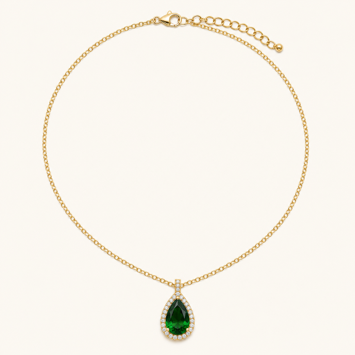 Elin Gold Emerald Necklace - studio