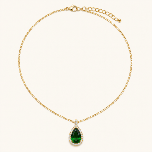 Elin Gold Emerald Necklace - studio