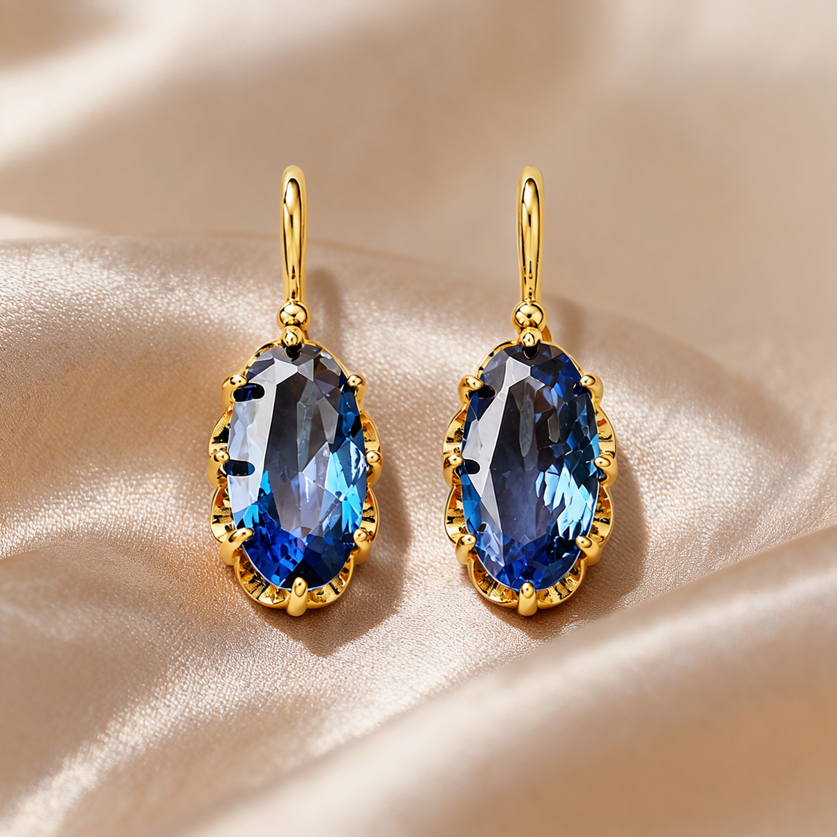 Paulina Gold Sapphire Earrings