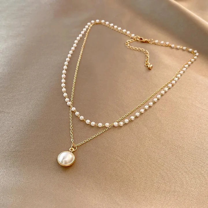 Adelina Gold Pearl Necklace